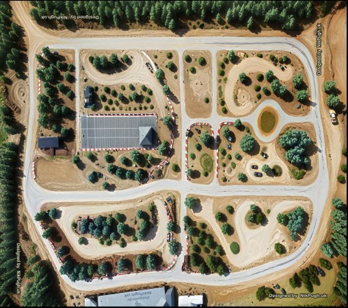 Rally Tracks illustrated play mat design